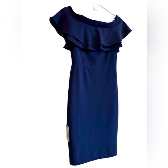 NWTS Le Chateau Dress, Off the Shoulder, Dark Navy, cocktail, holiday, sz S - Picture 3 of 11